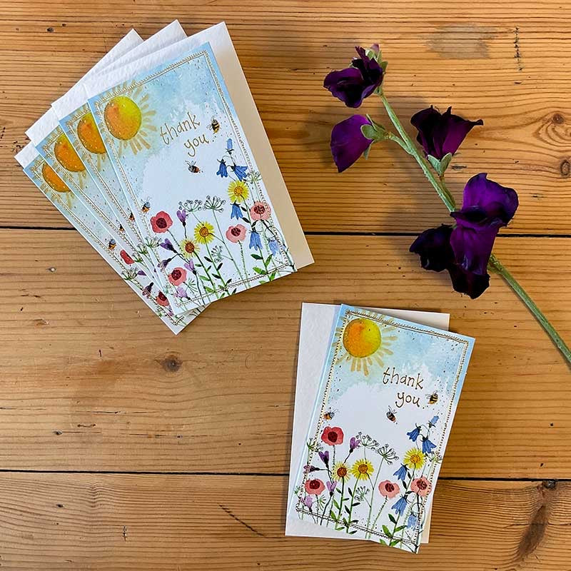 Thank you Sunshine Flower Notelets (5 Pack)