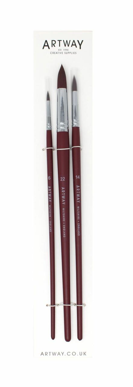 Paintbrush Set of 3 Long handle Round