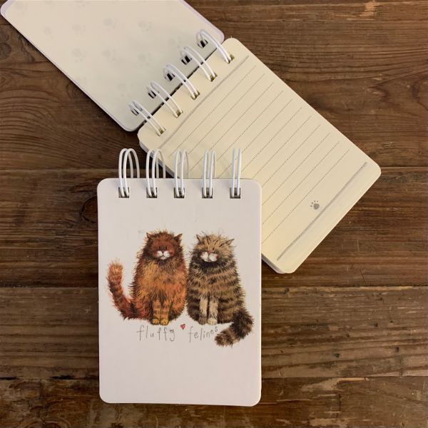 Fluffy Felines Cats Small Spiral Bound Notepad
