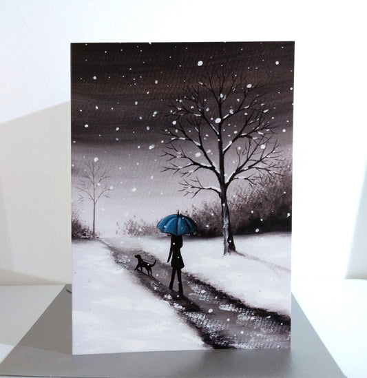 Walk In The Winter Snow Greeting Card