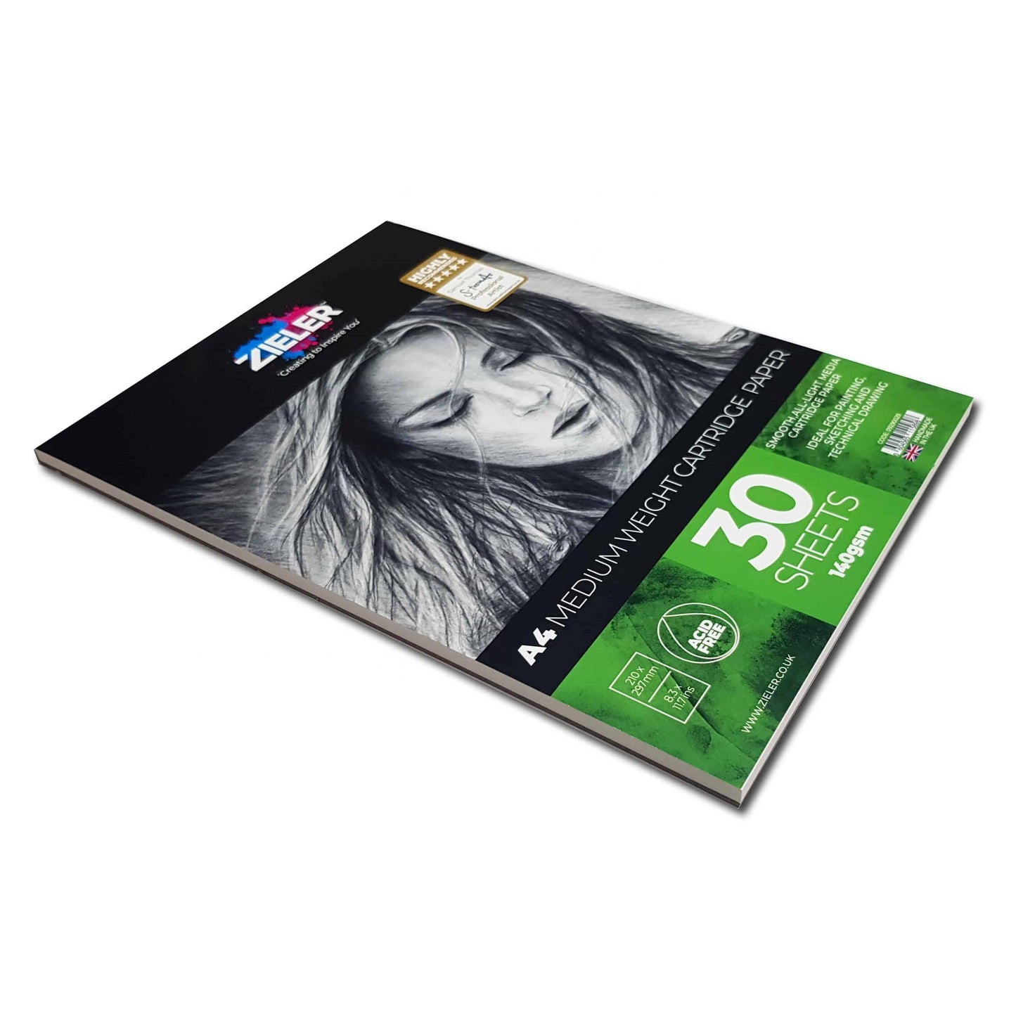A4 Medium Weight Cartridge Paper Pad - 140gsm, 30 sheets