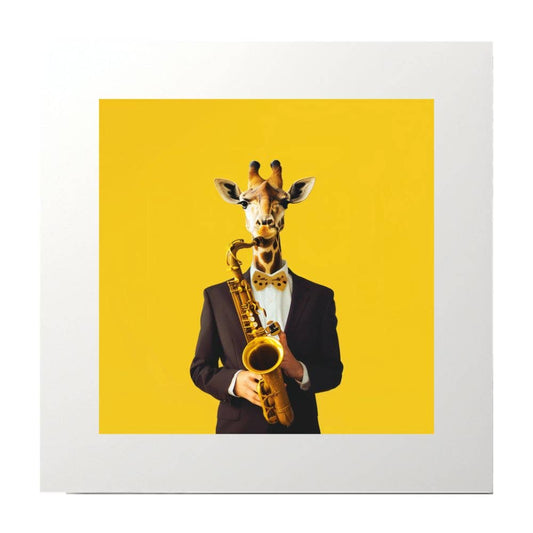 Photography Collage Giraffe Saxophone Art Print