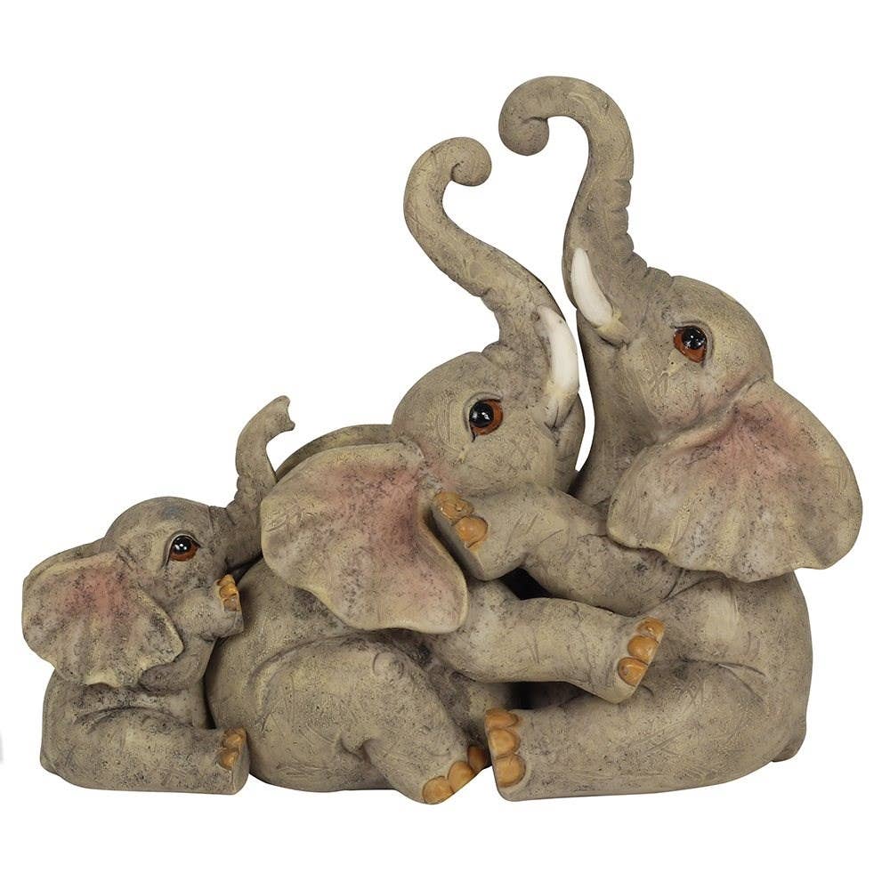 Elephant Family Ornament Figurine