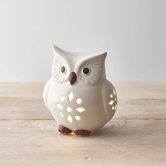 Ceramic Led Owl 10cm