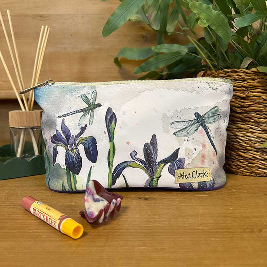 Make Up Bag - Dragonflies and Irises