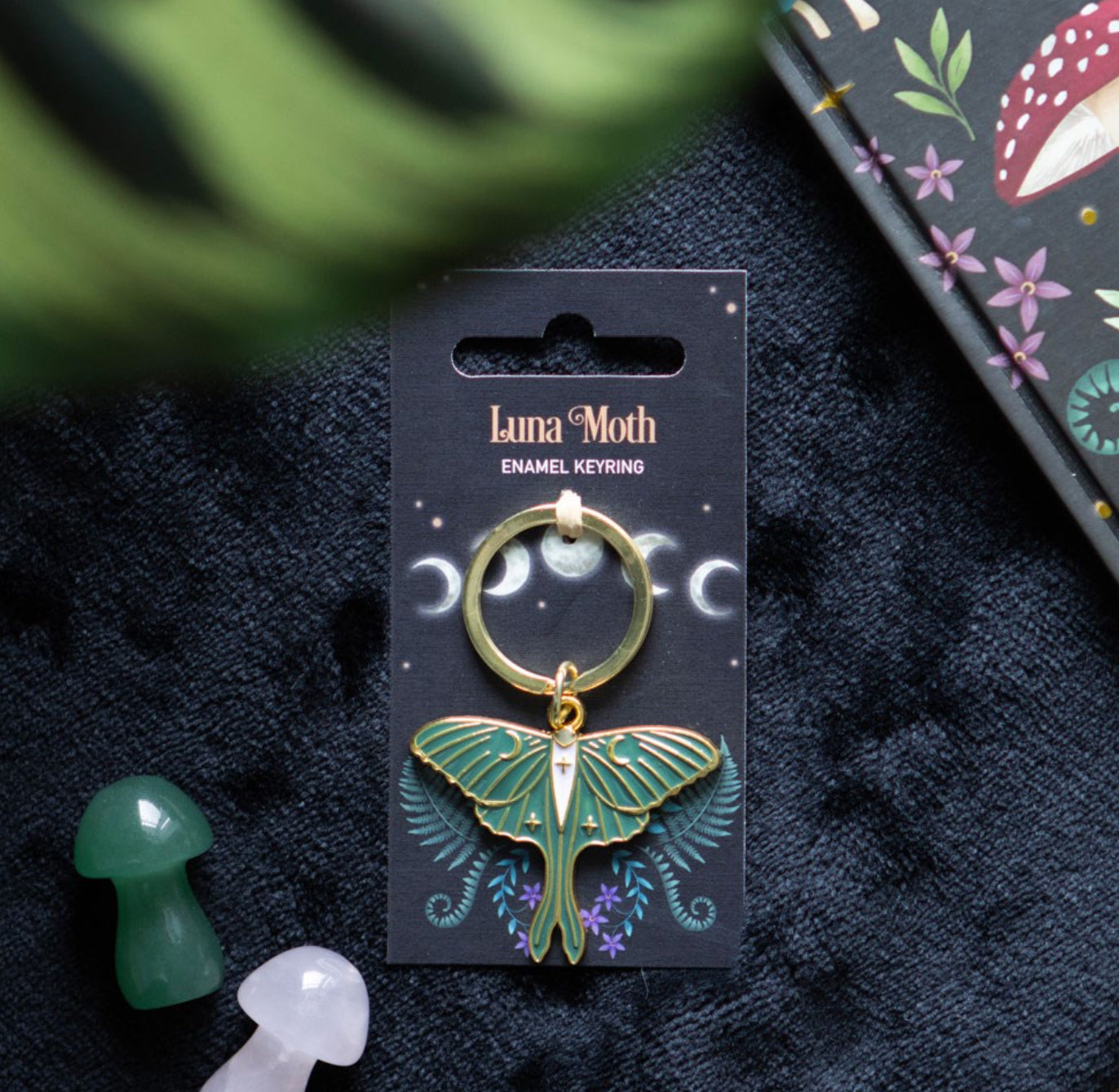 Luna Moth Enamel Keyring