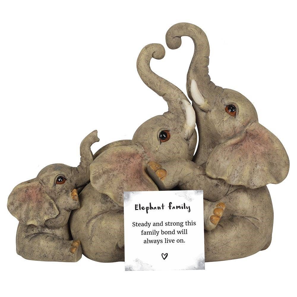 Elephant Family Ornament Figurine
