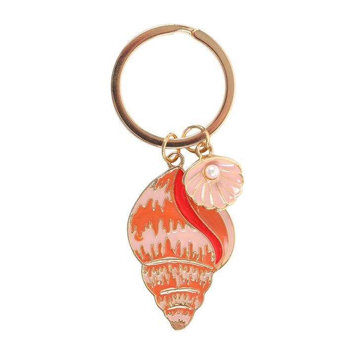 High Tide Beachy Coastal Shell Keyring