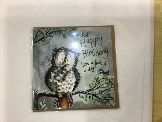 Owl Birthday Blank Card