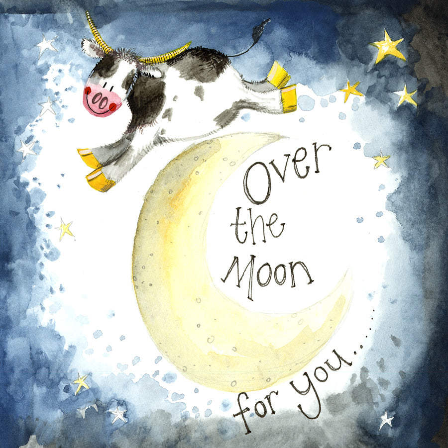 Over The Moon Greeting Card