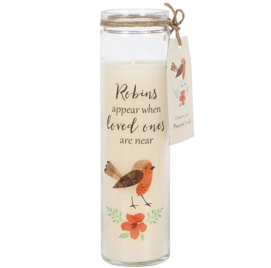 Robins Appear Cranberry Tube Candle