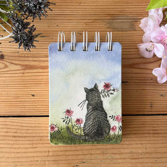 Cats and Roses Small Spiral Bound Notepad