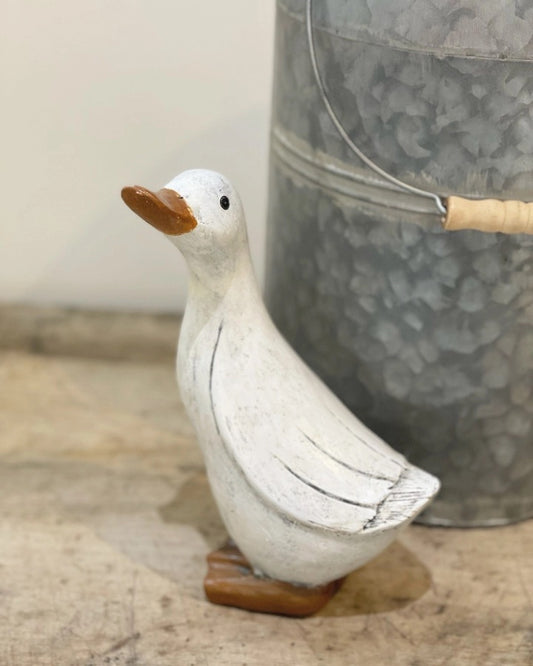 Posed White Duck, 21cm