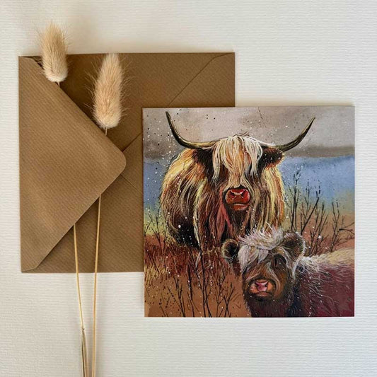 Highland Cows Blank Card