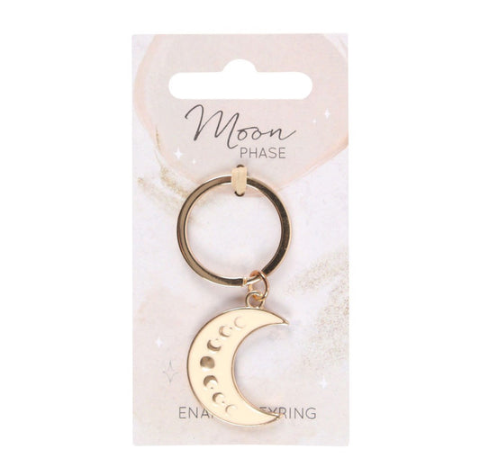 Moon Phase Enamel Keyring