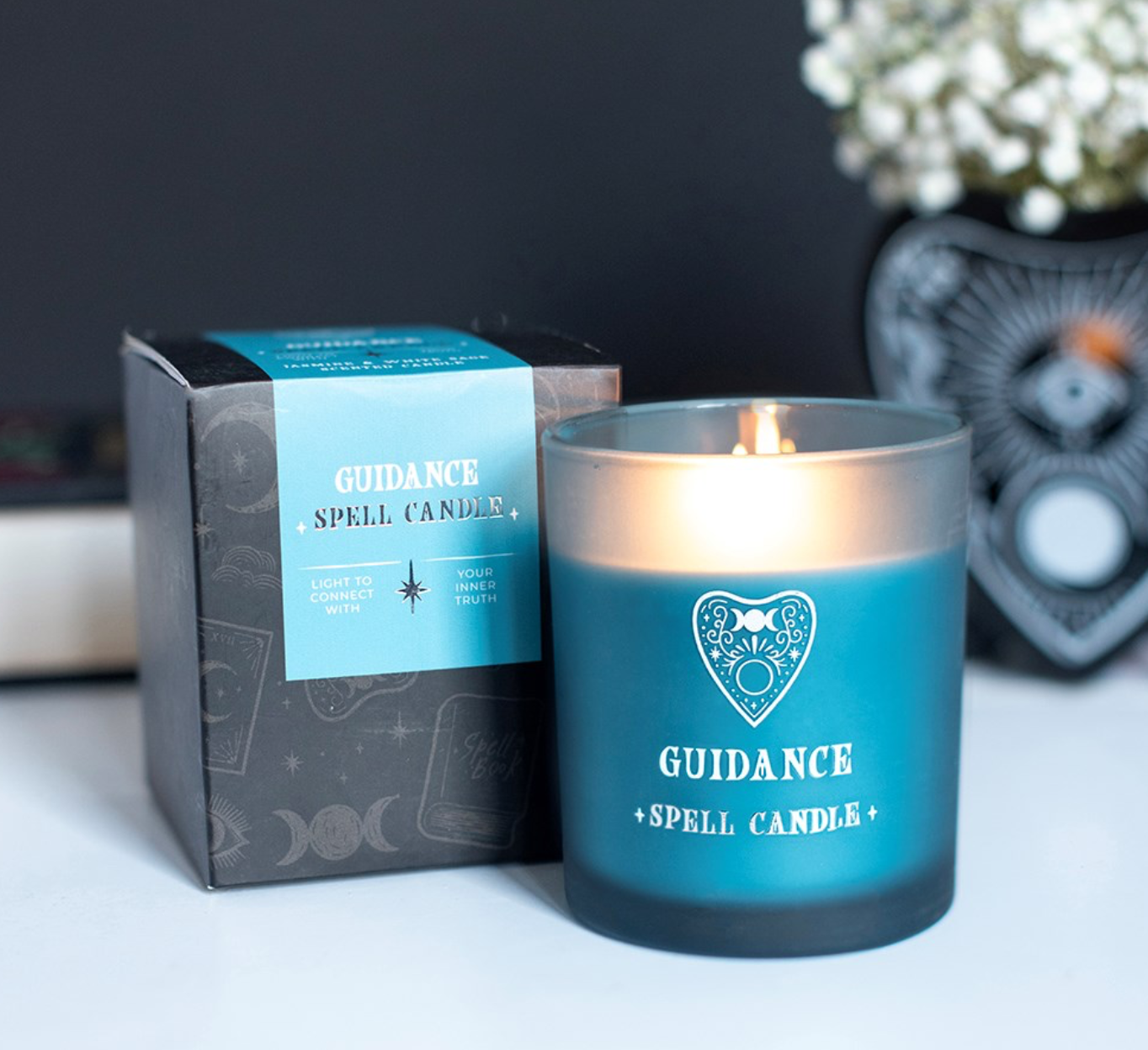 Guidance - Jasmine and a white Sage Scented Candle