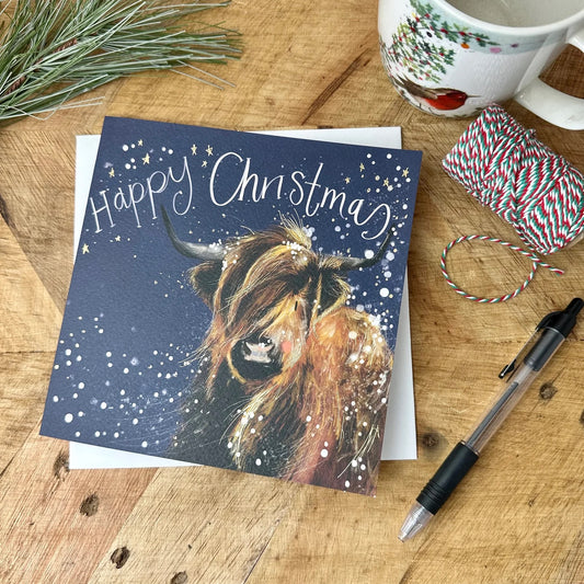 Highland Cow Christmas Card