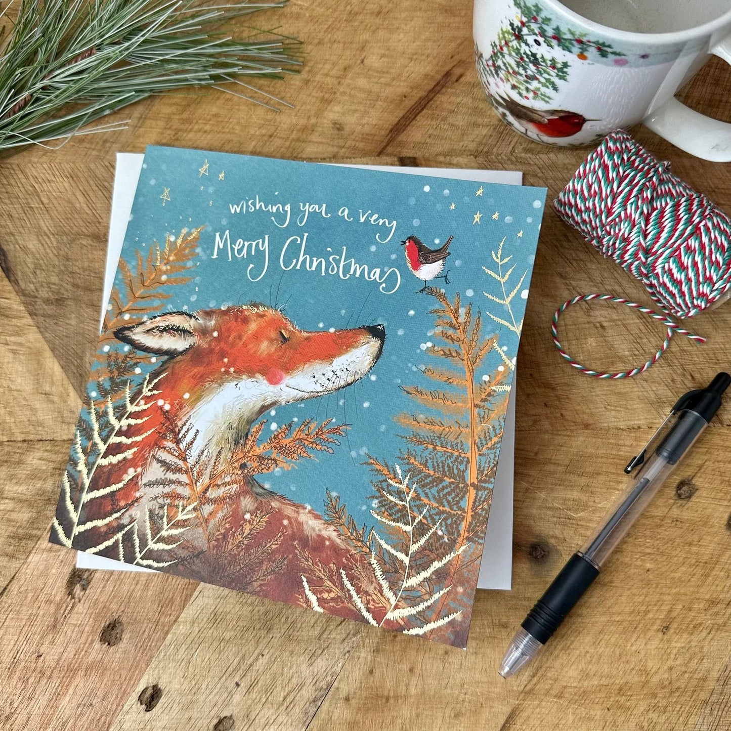 Merry Christmas Fox and Robin Card