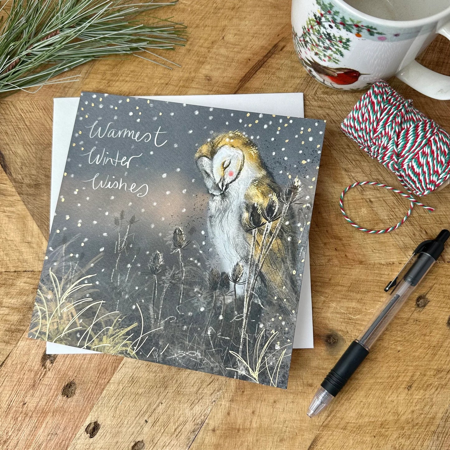 Barn Owl Christmas Card