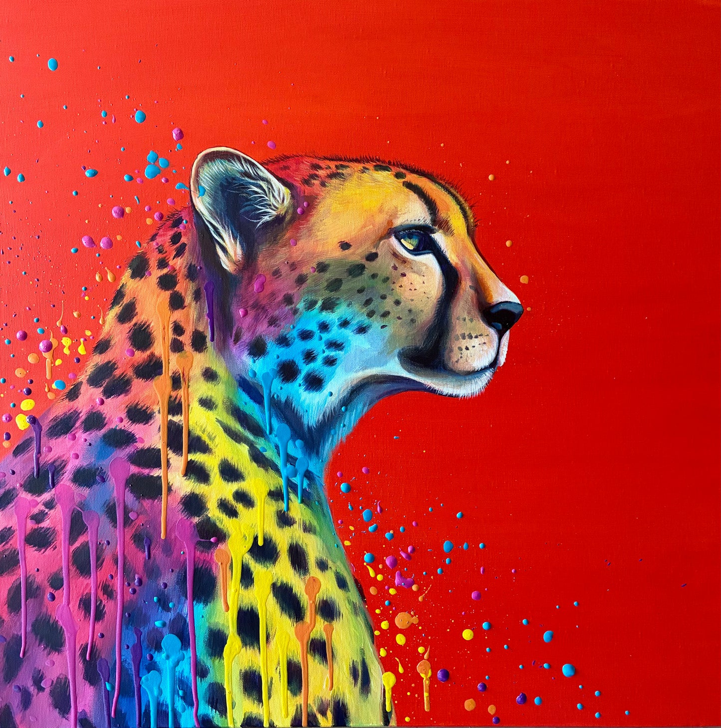 Cheetah Large Canvas Painting