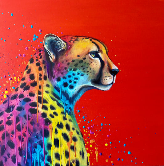 Cheetah Large Canvas Painting