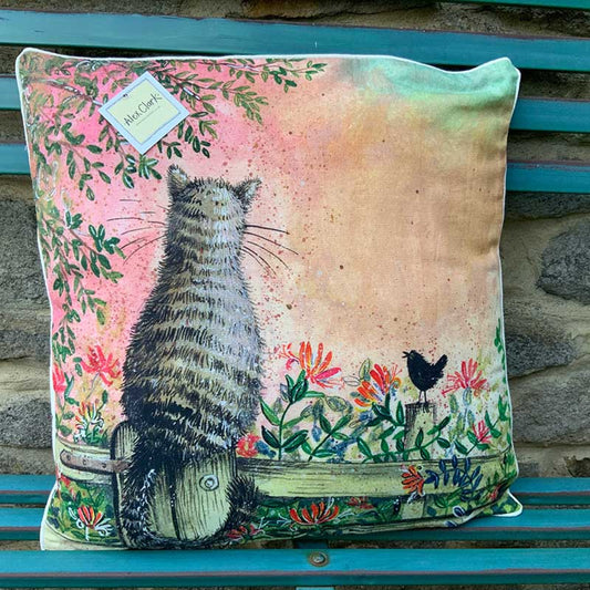 Honeysuckle Cats Cushion