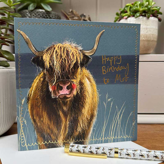 Highland Cow Birthday Card