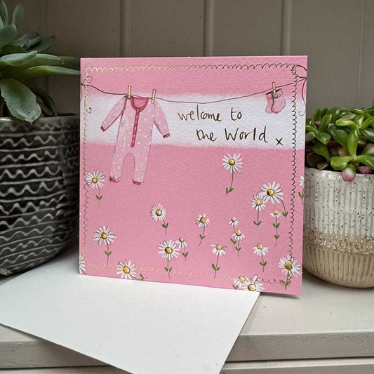 Welcome New Baby Girl Card