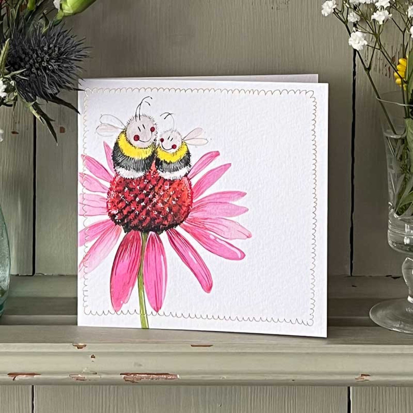 Happy Bees Blank Greetings Card