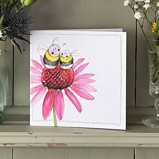 Happy Bees Blank Greetings Card