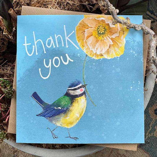 Blue Tit Thank You Card