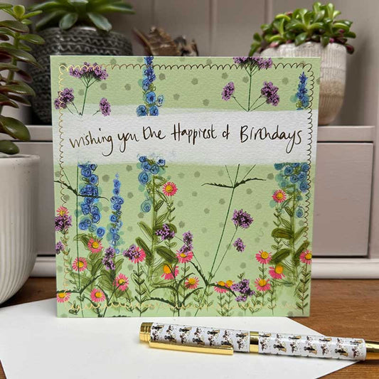 Delphiniums Birthday Card