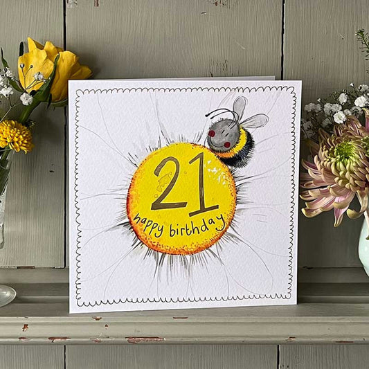 21st Birthday Bee Card
