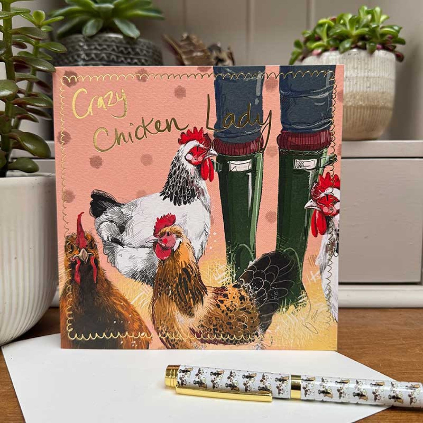 Crazy Chicken Lady Birthday Card