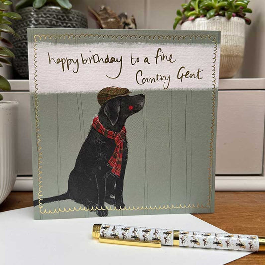 Country Gent Labrador Birthday Card
