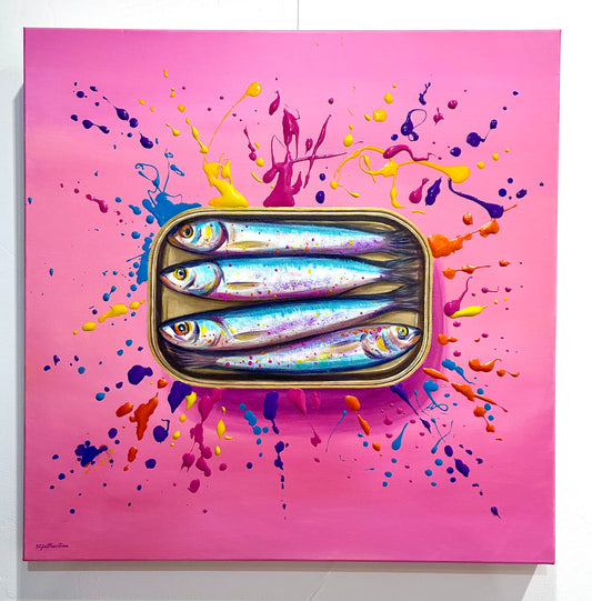Sardines Large Canvas Painting - SOLD