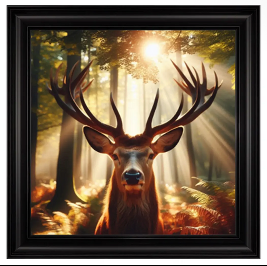 Stag - Framed Velvet Art
