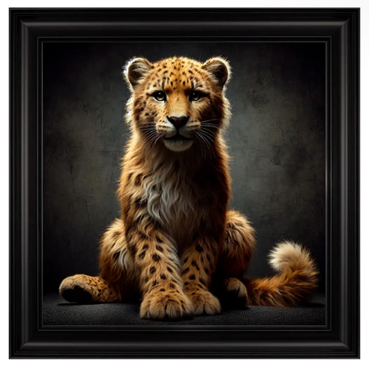 Leopard Cub - Framed Velvet Art