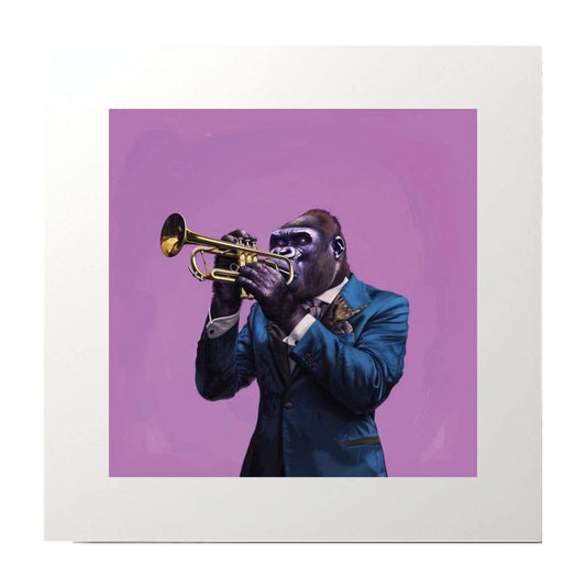 Photography Collage Gorilla Trumpet Art Print