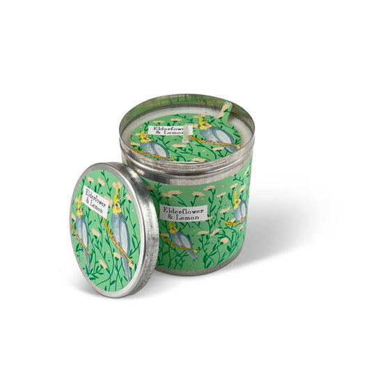 Elderflower & Lemon  Cockatiel 200ml Candle Tin & Dust Cover