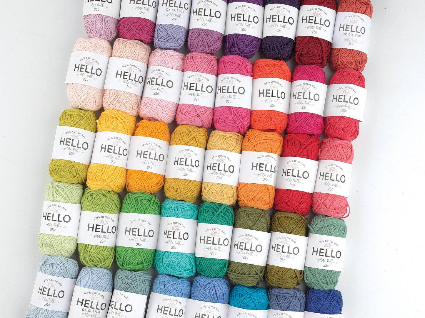 Hello 100% Cotton Gift Box Pack of 12 Balls Light DK Weight