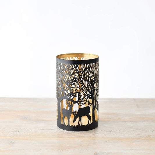 Large Reindeer Cut Out Votive Candle holder, 20cm