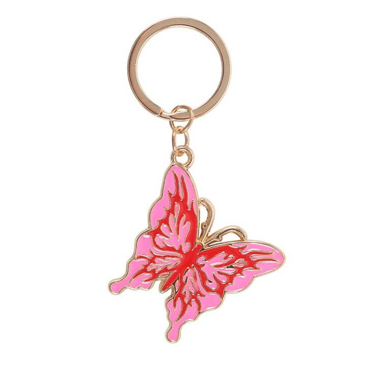 Flaming Butterfly Y2K Keyring