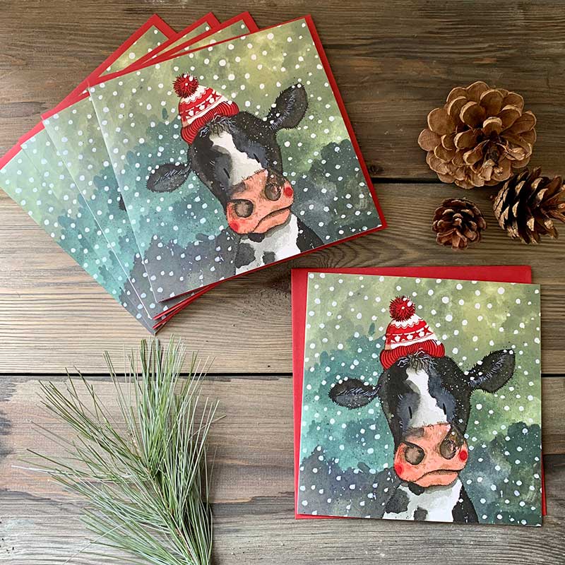 Christmas Cow Card Pack