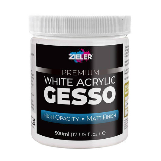 Premium White Acrylic Gesso Opaque Matt Finish