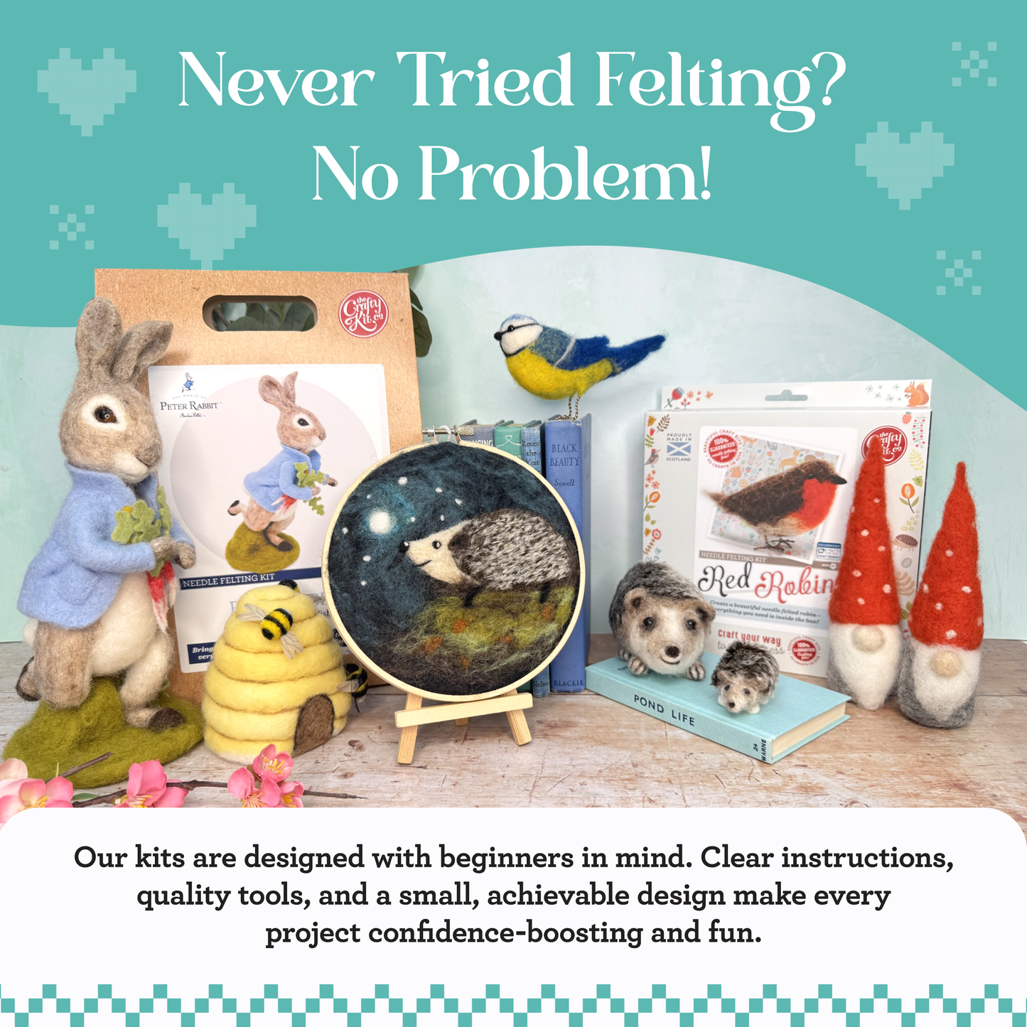 Happy Hedgehogs Needle Felting Craft Kit