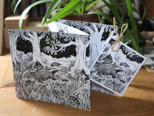 The Badger Sett Concertina Greetings Card