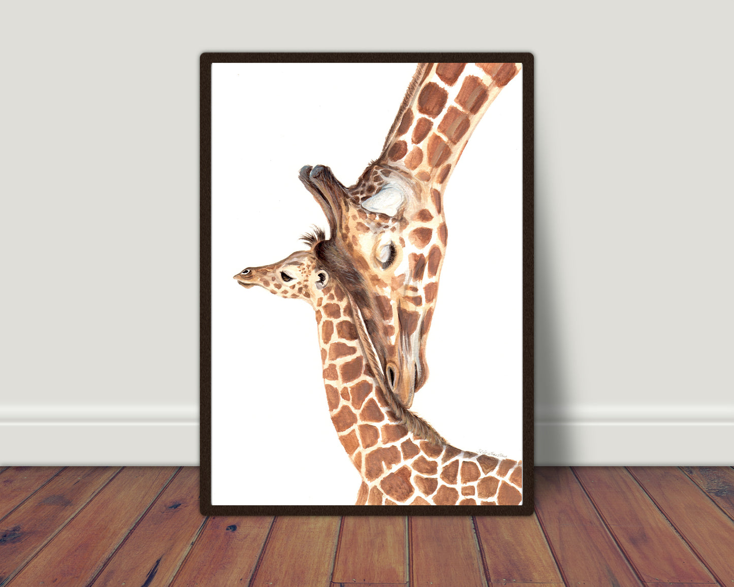 Giraffe Mother and Baby Print