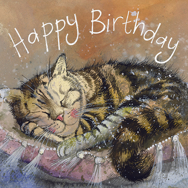 Sleep Tight Cat Birthday Card