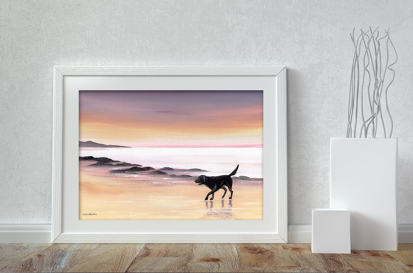 Labrador On The Beach - A4 Print